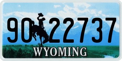 WY license plate 9022737