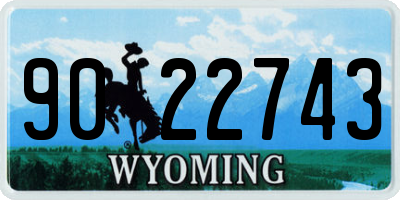 WY license plate 9022743