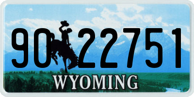 WY license plate 9022751