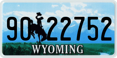 WY license plate 9022752