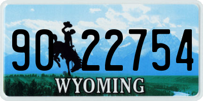 WY license plate 9022754