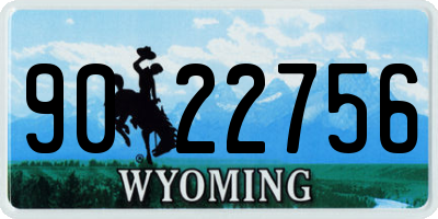WY license plate 9022756