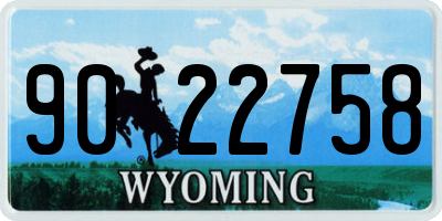 WY license plate 9022758