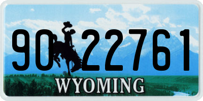 WY license plate 9022761