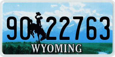 WY license plate 9022763