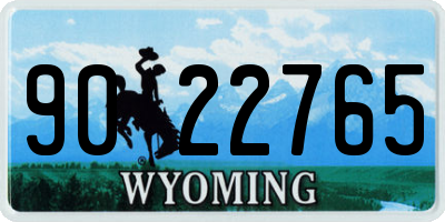 WY license plate 9022765