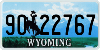 WY license plate 9022767