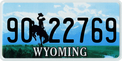 WY license plate 9022769