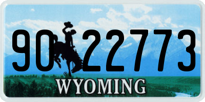 WY license plate 9022773