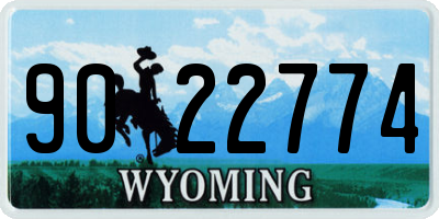 WY license plate 9022774