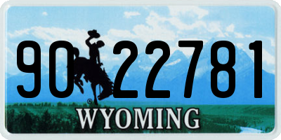 WY license plate 9022781