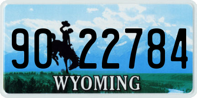 WY license plate 9022784
