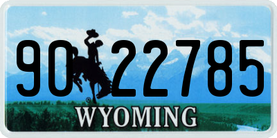 WY license plate 9022785
