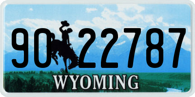 WY license plate 9022787