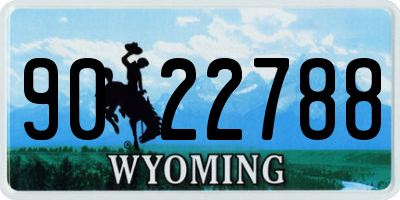 WY license plate 9022788