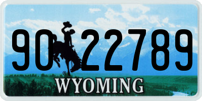 WY license plate 9022789