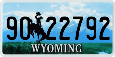WY license plate 9022792