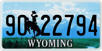 WY license plate 9022794