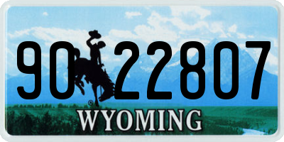 WY license plate 9022807