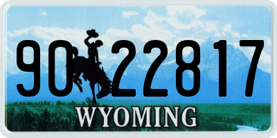 WY license plate 9022817