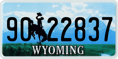 WY license plate 9022837