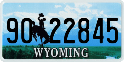 WY license plate 9022845