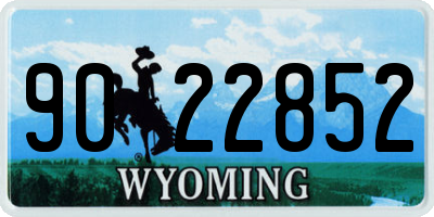 WY license plate 9022852