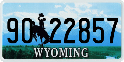 WY license plate 9022857