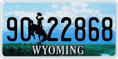 WY license plate 9022868