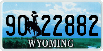 WY license plate 9022882