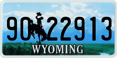 WY license plate 9022913