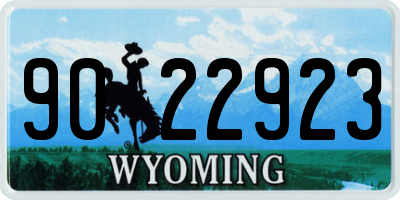 WY license plate 9022923