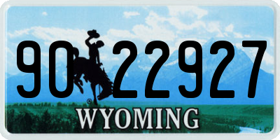 WY license plate 9022927