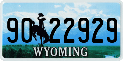 WY license plate 9022929