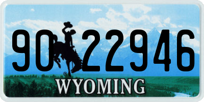 WY license plate 9022946