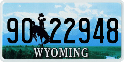 WY license plate 9022948
