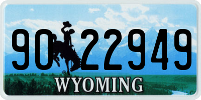 WY license plate 9022949