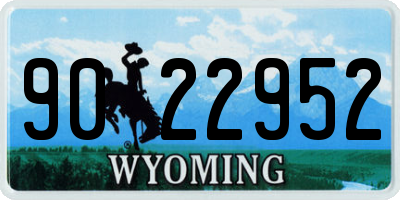 WY license plate 9022952