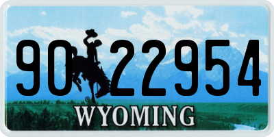 WY license plate 9022954