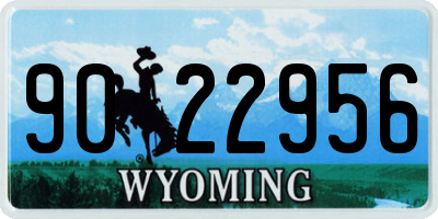 WY license plate 9022956