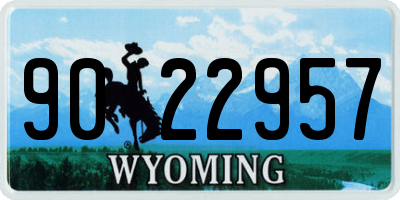 WY license plate 9022957