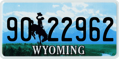 WY license plate 9022962