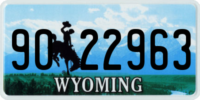 WY license plate 9022963