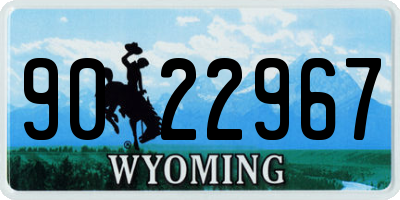 WY license plate 9022967