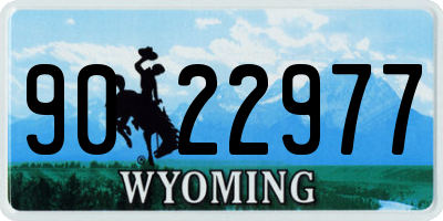 WY license plate 9022977