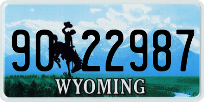 WY license plate 9022987
