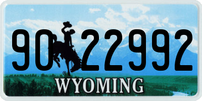 WY license plate 9022992
