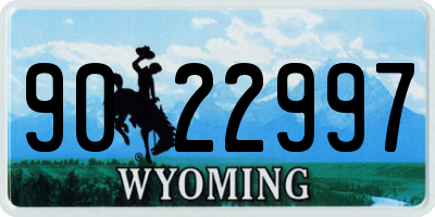 WY license plate 9022997