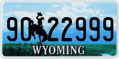 WY license plate 9022999