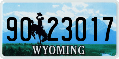WY license plate 9023017